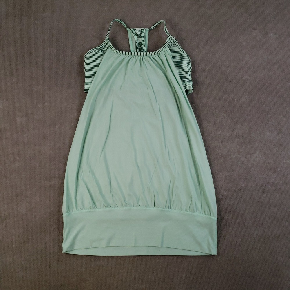 Lululemon No Limits‎ Tank Top Women 6 Green Built In Sport Bra Gorpcore Stretch